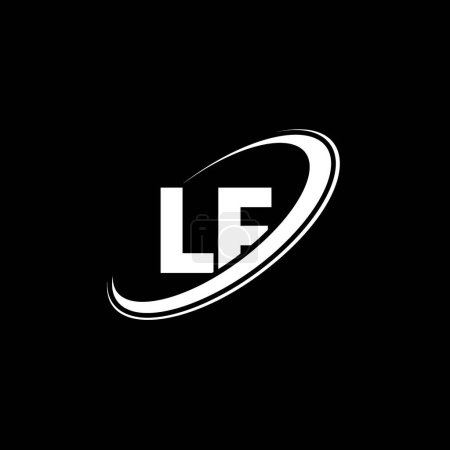 Ilustración de Diseño del logotipo de la letra LF L F. Letra inicial LF círculo vinculado en mayúsculas logotipo del monograma rojo y azul. Logotipo LF, diseño L F. Si, l f - Imagen libre de derechos
