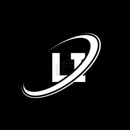 Illustration for LI L I letter logo design. Initial letter LI linked circle uppercase monogram logo red and blue. LI logo, L I design. li, l i - Royalty Free Image