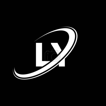 Ilustración de Diseño del logotipo de la letra LY L Y. Letra inicial LY círculo vinculado en mayúsculas logotipo del monograma rojo y azul. Logotipo LY, diseño L Y. ly, l y - Imagen libre de derechos