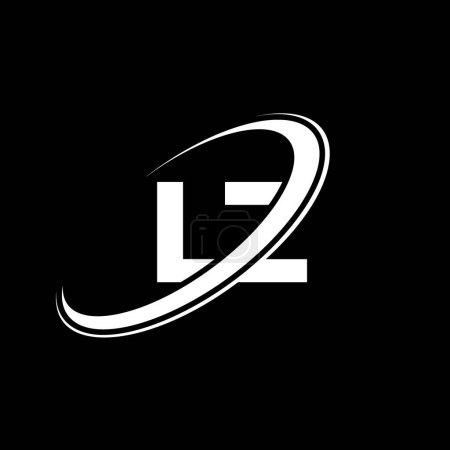 Illustration for LZ L Z letter logo design. Initial letter LZ linked circle uppercase monogram logo red and blue. LZ logo, L Z design. lz, l z - Royalty Free Image