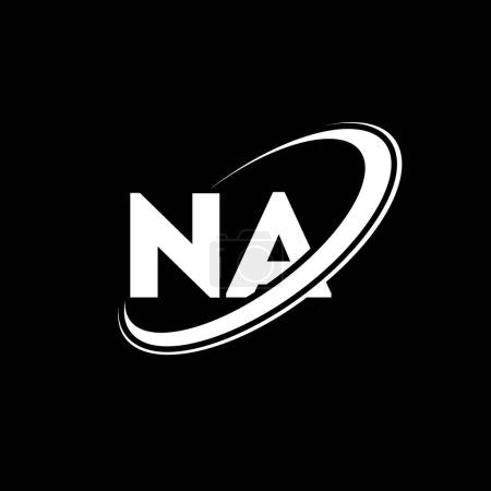 Illustration for NA N A letter logo design. Initial letter NA linked circle uppercase monogram logo red and blue. NA logo, N A design. na, n a - Royalty Free Image