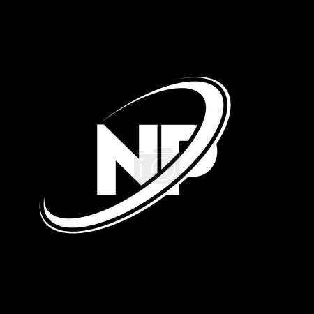 Illustration for NP N P letter logo design. Initial letter NP linked circle uppercase monogram logo red and blue. NP logo, N P design. np, n p, N&P - Royalty Free Image