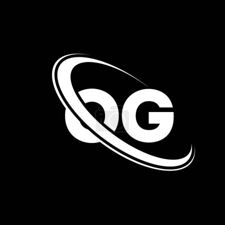 Illustration for OG logo. O G design. White OG letter. OG/O G letter logo design. Initial letter OG linked circle uppercase monogram logo. - Royalty Free Image