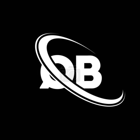 Illustration for QB logo. Q B design. White QB letter. QB/Q B letter logo design. Initial letter QB linked circle uppercase monogram logo. - Royalty Free Image