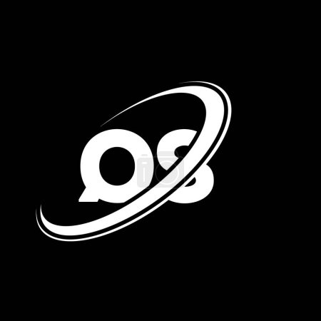 Illustration for QS Q S letter logo design. Initial letter QS linked circle uppercase monogram logo red and blue. QS logo, Q S design. qs, q s - Royalty Free Image