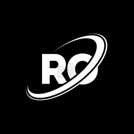 Téléchargez les illustrations : RO R O lettre logo design. Lettre initiale RO cercle lié en majuscule logo monogramme rouge et bleu. Logo RO, design R O. ro, r o, r & o - en licence libre de droit