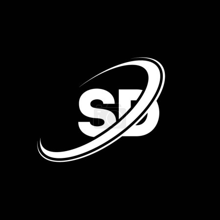 Illustration for SD S D letter logo design. Initial letter SD linked circle uppercase monogram logo red and blue. SD logo, S D design. sd, s d - Royalty Free Image