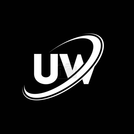 Téléchargez les illustrations : UW U W lettre logo design. Lettre initiale UW cercle lié en majuscule logo monogramme rouge et bleu. Logo UW, design U W. Oh, oh, oh - en licence libre de droit