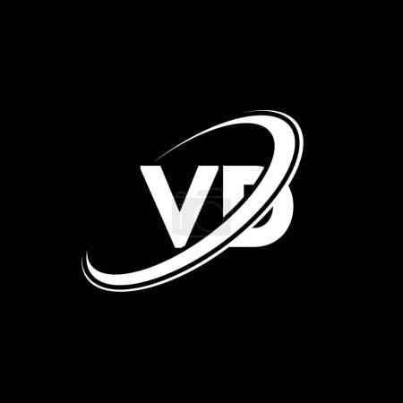 Illustration for VD V D letter logo design. Initial letter VD linked circle uppercase monogram logo red and blue. VD logo, V D design. vd, v d - Royalty Free Image