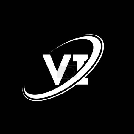 Illustration for VI V I letter logo design. Initial letter VI linked circle uppercase monogram logo red and blue. VI logo, V I design. vi, v i - Royalty Free Image
