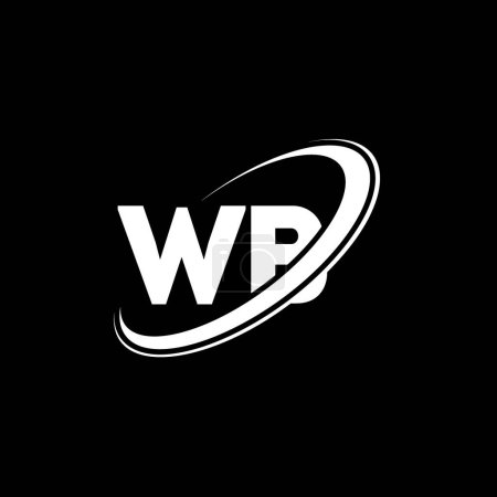 Illustration for WB W B letter logo design. Initial letter WB linked circle uppercase monogram logo red and blue. WB logo, W B design. wb, w b - Royalty Free Image