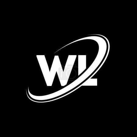Téléchargez les illustrations : WL W L lettre logo design. Lettre initiale WL cercle lié en majuscule logo monogramme rouge et bleu. Logo WL, design W L. wl, w l - en licence libre de droit