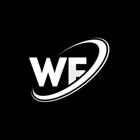 Ilustración de Diseño del logotipo de la letra WF W F. Letra inicial WF círculo vinculado en mayúsculas logotipo monograma rojo y azul. Logotipo WF, diseño W F. wf, w f - Imagen libre de derechos