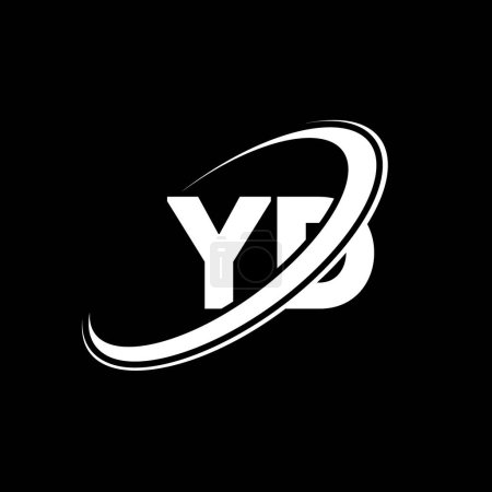 Illustration for YD Y D letter logo design. Initial letter YD linked circle uppercase monogram logo red and blue. YD logo, Y D design. yd, y d - Royalty Free Image