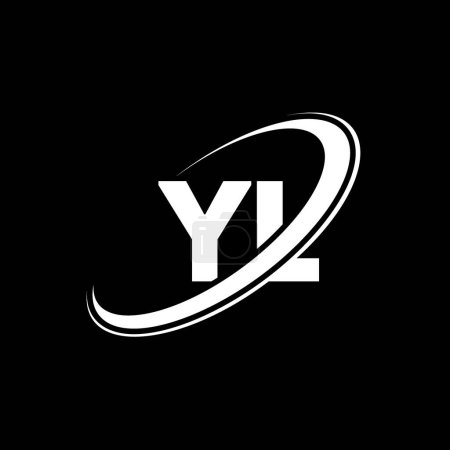 Ilustración de Diseño del logotipo de la letra YL Y L. Letra inicial YL círculo vinculado en mayúsculas logotipo del monograma rojo y azul. Logotipo YL, diseño Y L. yl, y l - Imagen libre de derechos