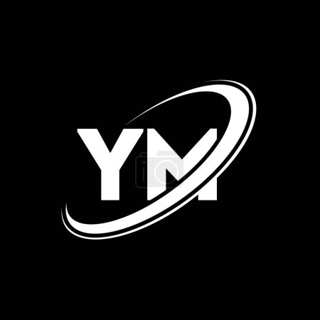Téléchargez les illustrations : YM Y M lettre logo design. Lettre initiale YM cercle lié en majuscule logo monogramme rouge et bleu. Logo YM, design Y M. Ym, ym - en licence libre de droit