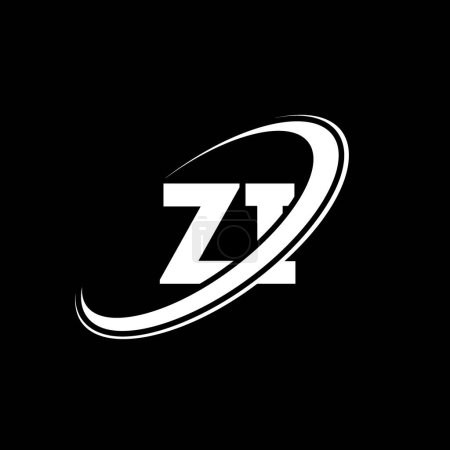 Illustration for ZI Z I letter logo design. Initial letter ZI linked circle uppercase monogram logo red and blue. ZI logo, Z I design. zi, z i - Royalty Free Image
