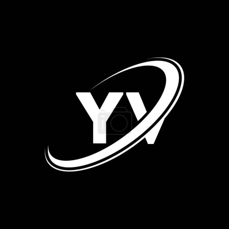 Illustration for YV Y V letter logo design. Initial letter YV linked circle uppercase monogram logo red and blue. YV logo, Y V design. yv, y v - Royalty Free Image