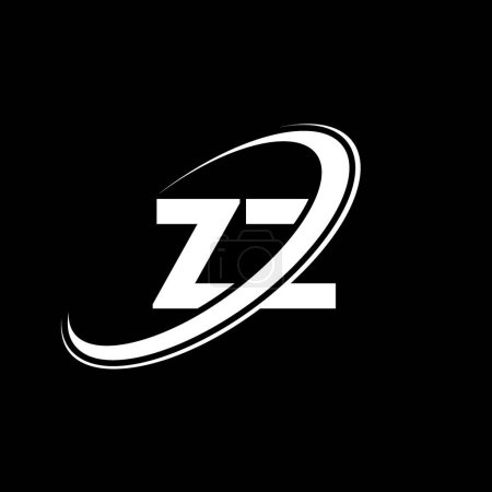 Illustration for ZZ Z Z letter logo design. Initial letter ZZ linked circle uppercase monogram logo red and blue. ZZ logo, Z Z design. zz - Royalty Free Image