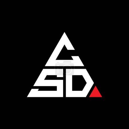Ilustración de Diseño del logotipo de letra de triángulo CSD con forma de triángulo. Diseño del logotipo del triángulo CSD monograma. Plantilla de logotipo de vector de triángulo CSD con color rojo. Logotipo triangular CSD Logotipo simple, elegante y lujoso. - Imagen libre de derechos