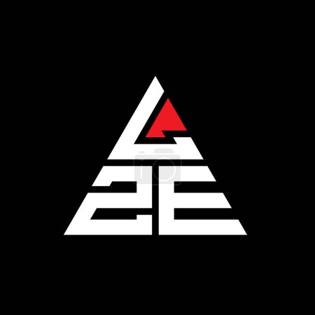 Illustration for LZE triangle letter logo design with triangle shape. LZE triangle logo design monogram. LZE triangle vector logo template with red color. LZE triangular logo Simple, Elegant, and Luxurious Logo. - Royalty Free Image