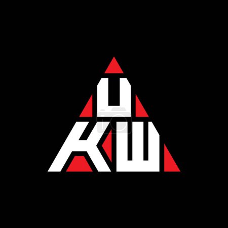 Ilustración de Diseño del logotipo de la letra del triángulo UKW con forma de triángulo. Monograma de diseño del logotipo del triángulo UKW. Plantilla de logotipo de vector de triángulo UKW con color rojo. Logotipo triangular del Reino Unido Logotipo simple, elegante y lujoso. - Imagen libre de derechos