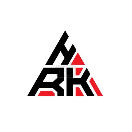 Ilustración de Diseño del logotipo de la letra del triángulo HRK con forma de triángulo. Monograma de diseño del logotipo del triángulo HRK. Plantilla de logotipo de vector de triángulo HRK con color rojo. Logotipo triangular HRK Logotipo simple, elegante y lujoso. - Imagen libre de derechos