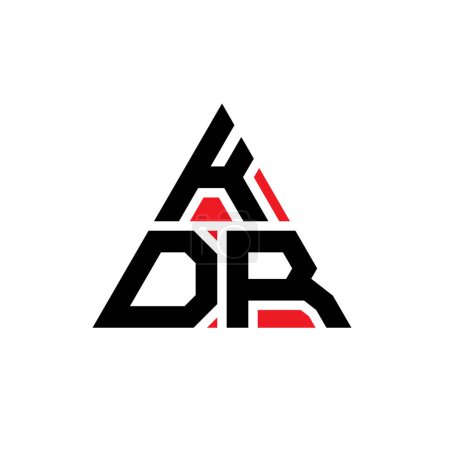 Illustration for KDR triangle letter logo design with triangle shape. KDR triangle logo design monogram. KDR triangle vector logo template with red color. KDR triangular logo Simple, Elegant, and Luxurious Logo. - Royalty Free Image