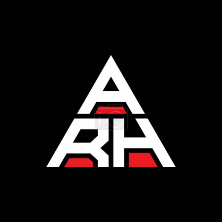 Ilustración de Diseño del logotipo de letra de triángulo ARH con forma de triángulo. Diseño del logotipo del triángulo ARH monograma. Plantilla de logotipo de triángulo ARH con color rojo. Logo triangular ARH Logotipo simple, elegante y lujoso. - Imagen libre de derechos