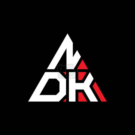 Illustration for NDK triangle letter logo design with triangle shape. NDK triangle logo design monogram. NDK triangle vector logo template with red color. NDK triangular logo Simple, Elegant, and Luxurious Logo. - Royalty Free Image
