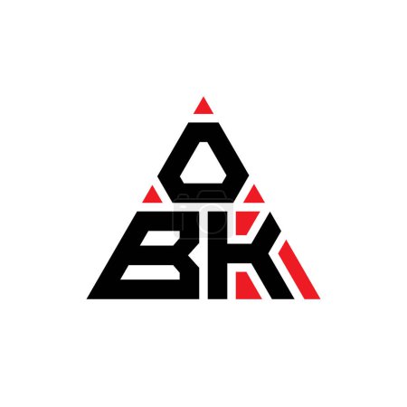 Illustration for OBK triangle letter logo design with triangle shape. OBK triangle logo design monogram. OBK triangle vector logo template with red color. OBK triangular logo Simple, Elegant, and Luxurious Logo. - Royalty Free Image
