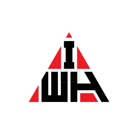 Ilustración de Diseño del logotipo de la letra del triángulo IWH con forma de triángulo. Monograma de diseño del logotipo del triángulo IWH. Plantilla de logotipo de vector de triángulo IWH con color rojo. Logotipo triangular IWH Logotipo simple, elegante y lujoso. - Imagen libre de derechos