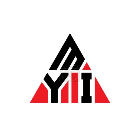 Ilustración de Diseño del logotipo de la letra del triángulo MYI con forma de triángulo. Monograma de diseño del logotipo del triángulo MYI. Plantilla de logotipo de vector de triángulo MYI con color rojo. Logotipo triangular MYI Logotipo simple, elegante y lujoso. - Imagen libre de derechos