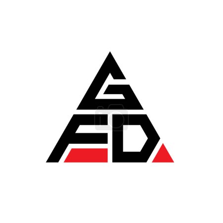 Ilustración de Diseño del logotipo de letra de triángulo GFD con forma de triángulo. Monograma de diseño del logotipo del triángulo GFD. Plantilla de logotipo de vector de triángulo GFD con color rojo. Logotipo triangular GFD Logotipo simple, elegante y lujoso. - Imagen libre de derechos