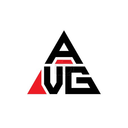 Illustration for AVG triangle letter logo design with triangle shape. AVG triangle logo design monogram. AVG triangle vector logo template with red color. AVG triangular logo Simple, Elegant, and Luxurious Logo. - Royalty Free Image