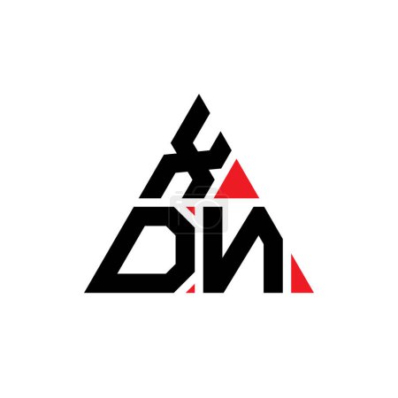 Illustration for XDN triangle letter logo design with triangle shape. XDN triangle logo design monogram. XDN triangle vector logo template with red color. XDN triangular logo Simple, Elegant, and Luxurious Logo. - Royalty Free Image