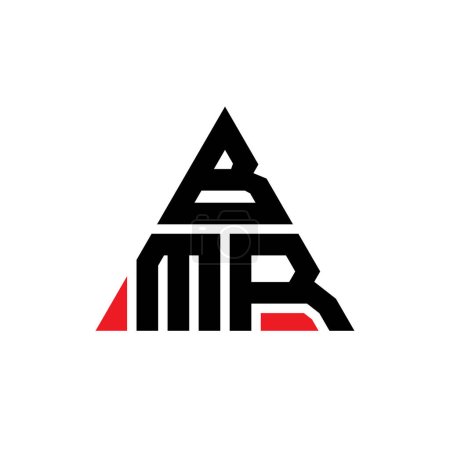 Illustration for BMR triangle letter logo design with triangle shape. BMR triangle logo design monogram. BMR triangle vector logo template with red color. BMR triangular logo Simple, Elegant, and Luxurious Logo. - Royalty Free Image