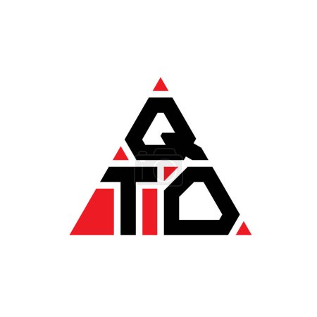 Ilustración de Diseño del logotipo de la letra del triángulo QTO con forma de triángulo. Diseño del logotipo del triángulo QTO monograma. Plantilla de logotipo de vector de triángulo QTO con color rojo. Logotipo triangular QTO Logotipo simple, elegante y lujoso. - Imagen libre de derechos