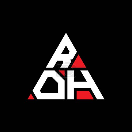Ilustración de Diseño del logotipo de la letra del triángulo ROH con forma de triángulo. Diseño del logotipo del triángulo ROH monograma. Plantilla de logotipo de triángulo ROH con color rojo. Logo triangular ROH Logotipo simple, elegante y lujoso. - Imagen libre de derechos