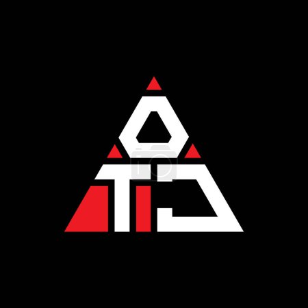Téléchargez les illustrations : OTJ lettre triangle logo design avec forme de triangle. OTJ logo triangle design monogramme. Modèle de logo vectoriel triangle OTJ avec couleur rouge. Logo triangulaire OTJ Logo simple, élégant et luxueux. - en licence libre de droit
