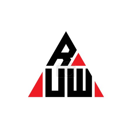 Ilustración de Diseño del logotipo de la letra del triángulo RUW con forma de triángulo. Diseño del logotipo del triángulo RUW monograma. Plantilla de logotipo de vector de triángulo RUW con color rojo. Logo triangular RUW Logotipo simple, elegante y lujoso. - Imagen libre de derechos