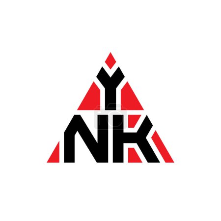 Illustration for YNK triangle letter logo design with triangle shape. YNK triangle logo design monogram. YNK triangle vector logo template with red color. YNK triangular logo Simple, Elegant, and Luxurious Logo. - Royalty Free Image