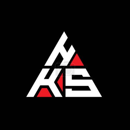 Ilustración de Diseño del logotipo de la letra del triángulo HKS con forma de triángulo. Monograma de diseño del logotipo del triángulo HKS. Plantilla de logotipo de vector triangular HKS con color rojo. Logotipo triangular HKS Logotipo simple, elegante y lujoso. - Imagen libre de derechos
