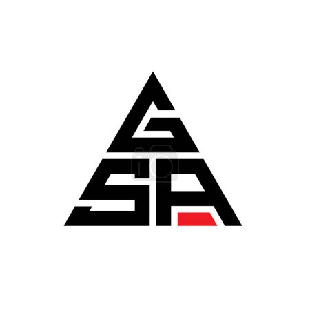 Téléchargez les illustrations : GSA triangle lettre logo design avec forme de triangle. Monogramme de conception de logo de triangle GSA. Modèle de logo vectoriel triangle GSA avec couleur rouge. Logo triangulaire GSA Logo simple, élégant et luxueux. - en licence libre de droit