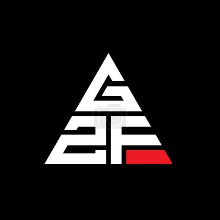 Ilustración de Diseño del logotipo de la letra del triángulo GZF con forma de triángulo. Monograma de diseño del logotipo del triángulo GZF. Plantilla de logotipo de vector de triángulo GZF con color rojo. Logo triangular de GZF Logotipo simple, elegante y lujoso. - Imagen libre de derechos