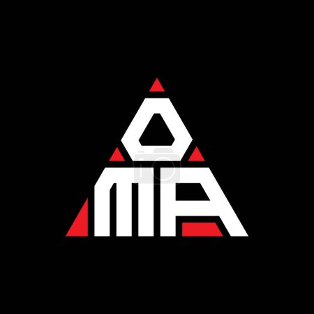 Illustration for OMA triangle letter logo design with triangle shape. OMA triangle logo design monogram. OMA triangle vector logo template with red color. OMA triangular logo Simple, Elegant, and Luxurious Logo. - Royalty Free Image