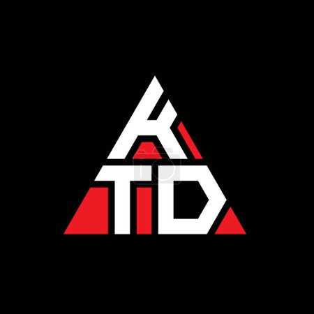 Illustration for KTD triangle letter logo design with triangle shape. KTD triangle logo design monogram. KTD triangle vector logo template with red color. KTD triangular logo Simple, Elegant, and Luxurious Logo. - Royalty Free Image