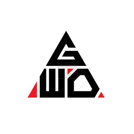Téléchargez les illustrations : GWO triangle lettre logo design avec forme de triangle. Monogramme de conception de logo triangle GWO. Modèle de logo vectoriel triangle GWO avec couleur rouge. Logo triangulaire GWO Logo simple, élégant et luxueux. - en licence libre de droit