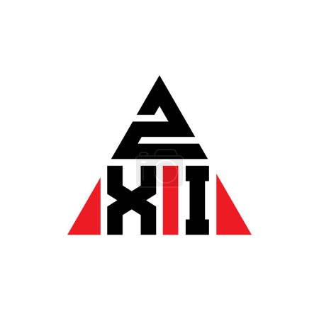 Ilustración de Diseño de logotipo de letra triangular ZXI con forma de triángulo. Diseño del logotipo del triángulo ZXI monograma. Plantilla de logotipo de vector triangular ZXI con color rojo. Logotipo triangular ZXI Logotipo simple, elegante y lujoso. - Imagen libre de derechos