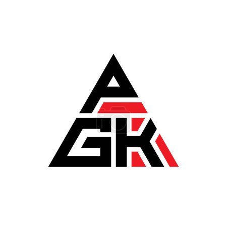 Ilustración de Diseño del logotipo de la letra del triángulo PGK con forma de triángulo. Monograma de diseño del logotipo del triángulo PGK. Plantilla de logotipo de vector de triángulo PGK con color rojo. Logotipo triangular PGK Logotipo simple, elegante y lujoso. - Imagen libre de derechos